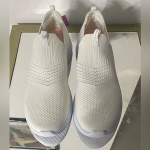 Skechers Women's White Knit Slip-On Sneakers